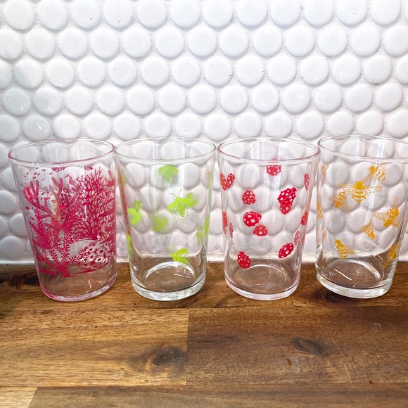 Dining Vintage Retro Juice Glasses Set 4 Poshmark